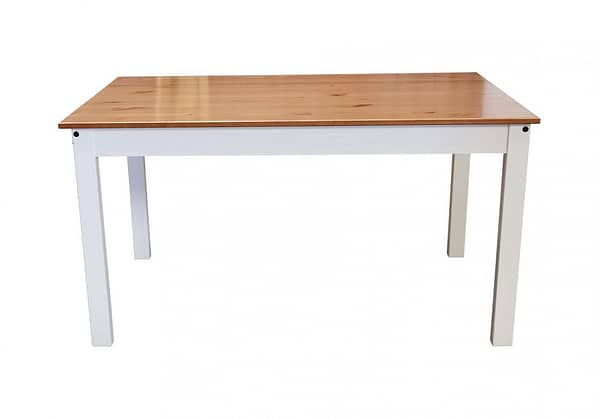 Juego De Comedor 6 Sillas Pino Tratado Blanco Nogal Mexicana - Imagen 5