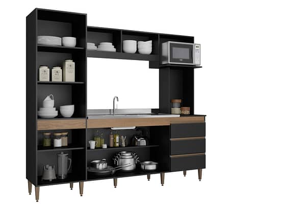 Mueble Multiuso Cocina 2 Puertas Estante Y Patas 100% Mdp Blanco - Imagen 2
