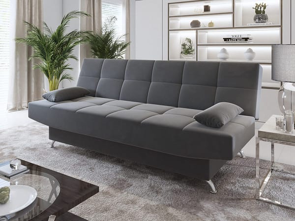 Sofa Cama Living Sillon Reclinable Microfibra Eros Gris - Imagen 3