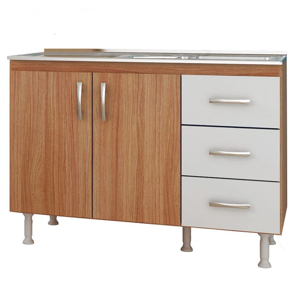 Bajo Mesada de Cocina 602 imbuia/blanco