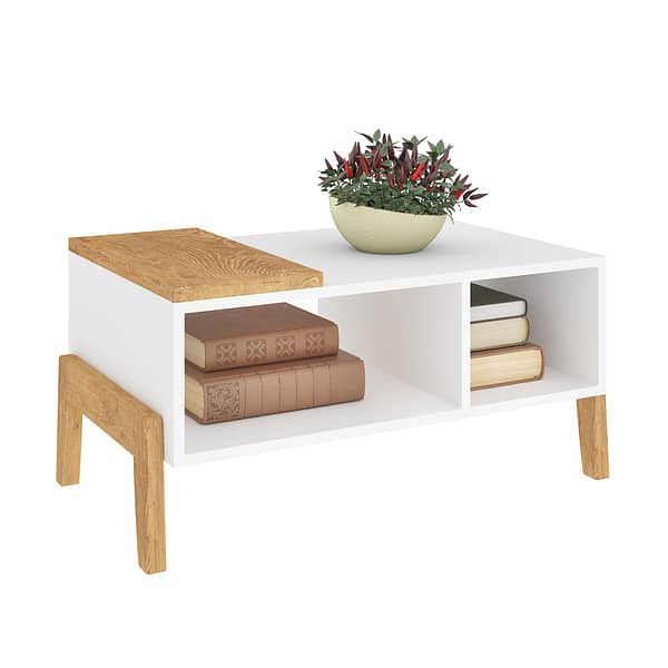 Mesa De Centro Living Con Patas De Madera Linea Retro - Imagen 3