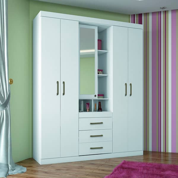 Ropero Placard Dormitorio Con Espejo 5 Puertas Cajones - Imagen 3