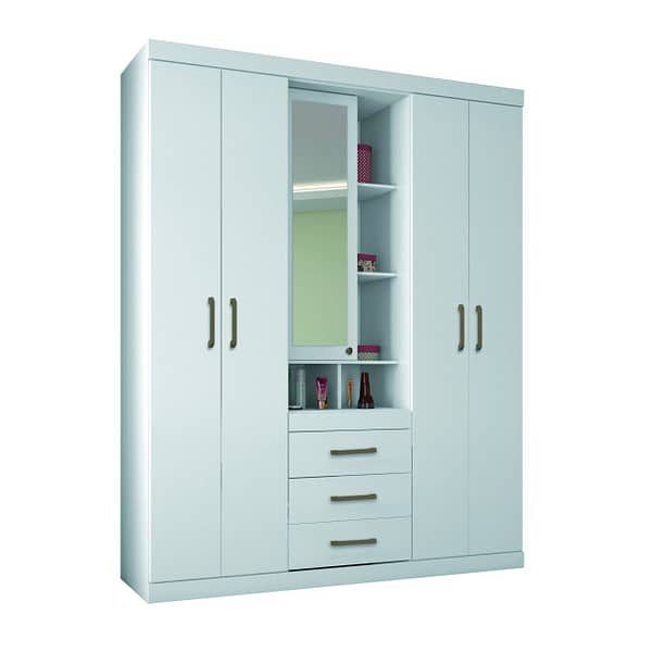 Ropero Placard Dormitorio Con Espejo 5 Puertas Cajones