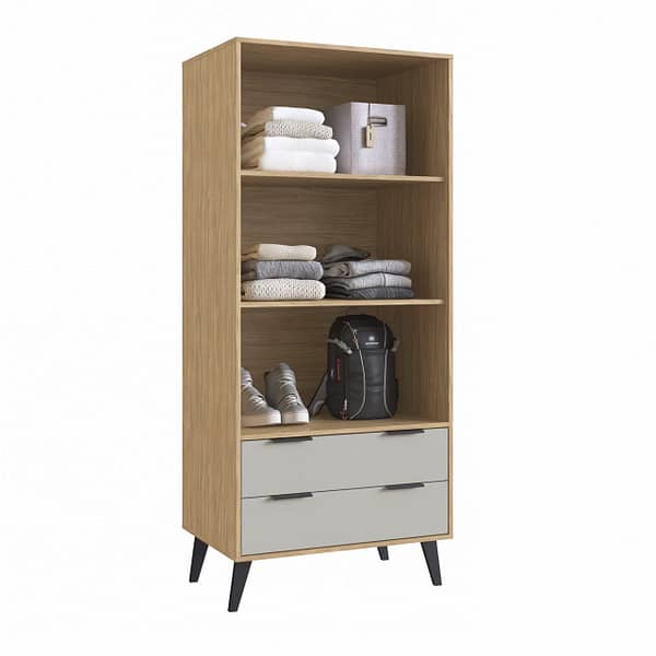 Ropero 2 Puertas 2 Cajones Con Patas Estilo Nórdico Mdp - Imagen 2