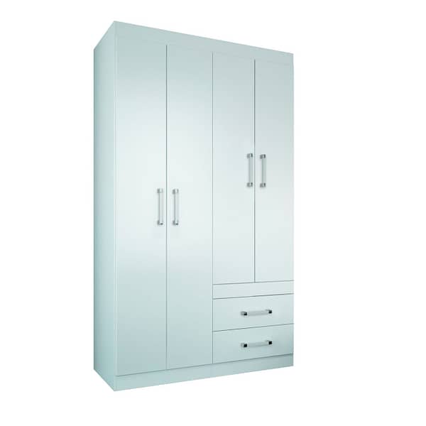 Roperos Placares 4 Puertas 2 Cajones Dormitorio Blanco