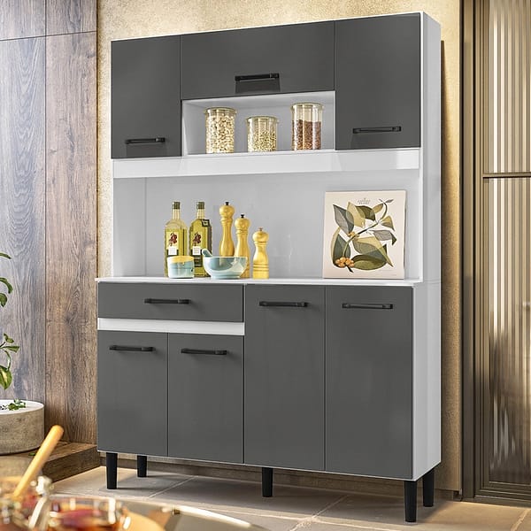 Mueble Cocina Bajo Mesada Aereos Kit Completo Magazin 120 Blanco - Imagen 2