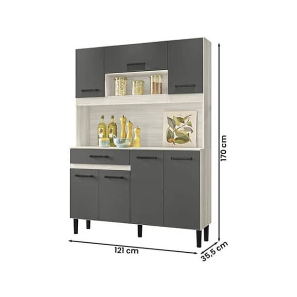 Mueble Cocina Bajo Mesada Aereos Kit Completo Magazin 120 Blanco - Imagen 4