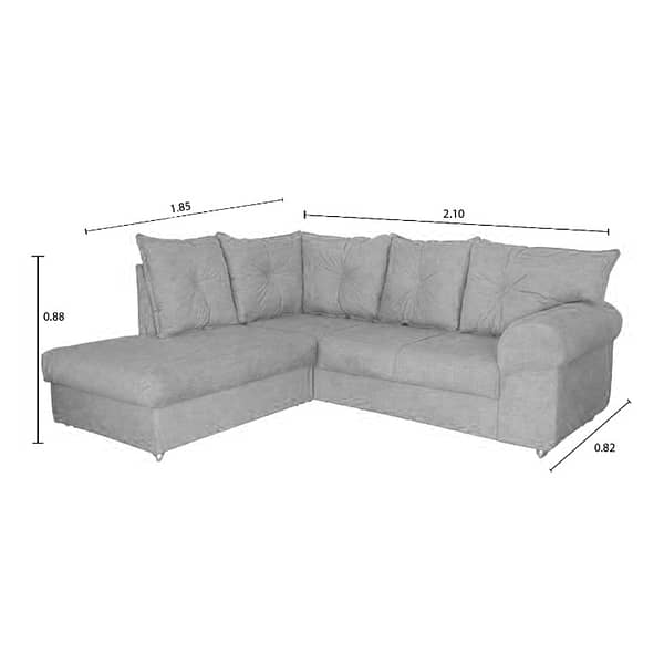 Sillon Sofa Juego De Living Esquinero Tapizado Tela Gris - Imagen 3