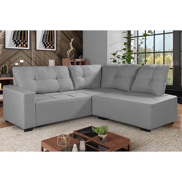 Sillon Sofa Esquinero Living 5 Cuerpos Tapizado Tela - Imagen 2
