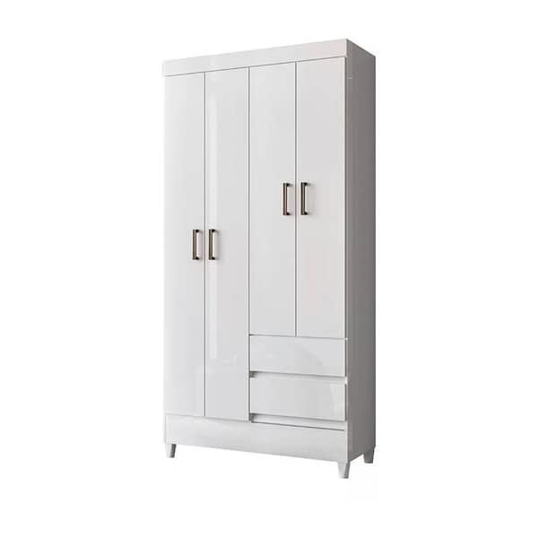 Ropero 4 Puertas 2 Cajones Armario Placard Con Estantes