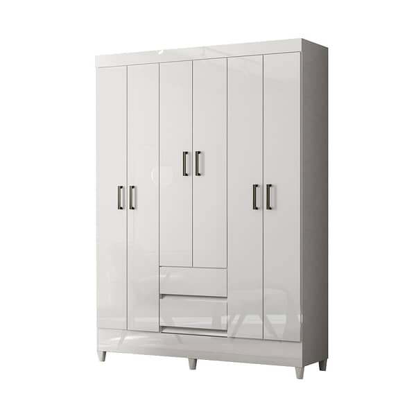 Ropero 6 Puertas 2 Cajones Armario Placard Con Estantes