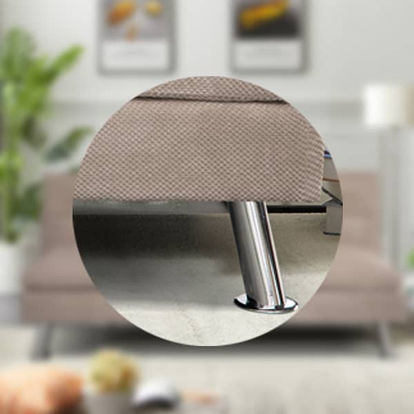 Sofa Cama 2 Plazas Sillon Juego De Living En Tela Beige - Imagen 3