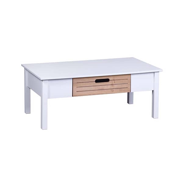 Mesa De Centro Ibiza 1 Cajon Combinada 100% Madera
