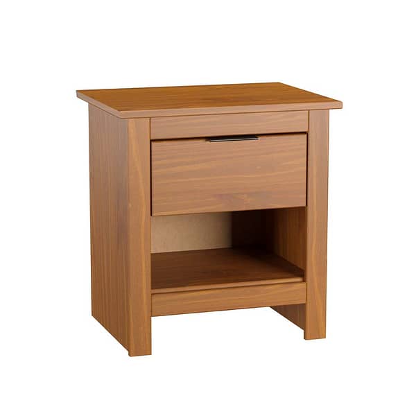 Mesa De Luz 1 Cajon Tirador Metalico Madera Maciza Cera
