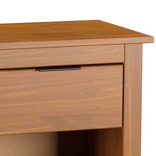 Mesa De Luz 1 Cajon Tirador Metalico Madera Maciza Cera - Imagen 3