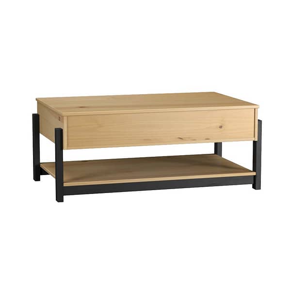 Mesa De Living 2 Cajones Madera Maciza Pino Encerado - Imagen 7