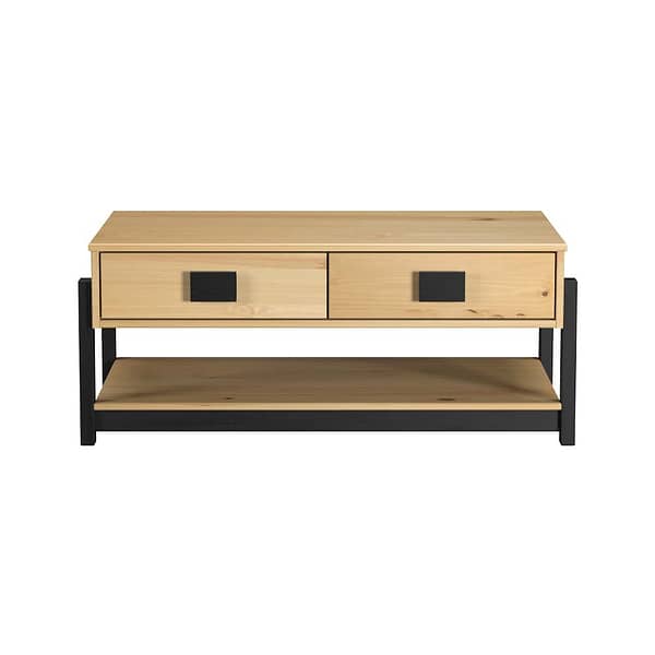 Mesa De Living 2 Cajones Madera Maciza Pino Encerado