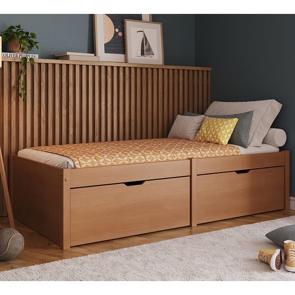 Cama Multifuncional 1 Plaza Con Cajones Madera Maciza - Imagen 3