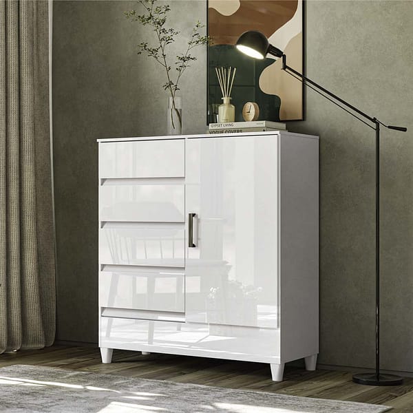 Comoda Cajonera Dormitorio 4 Cajones 1 Puerta - Imagen 5