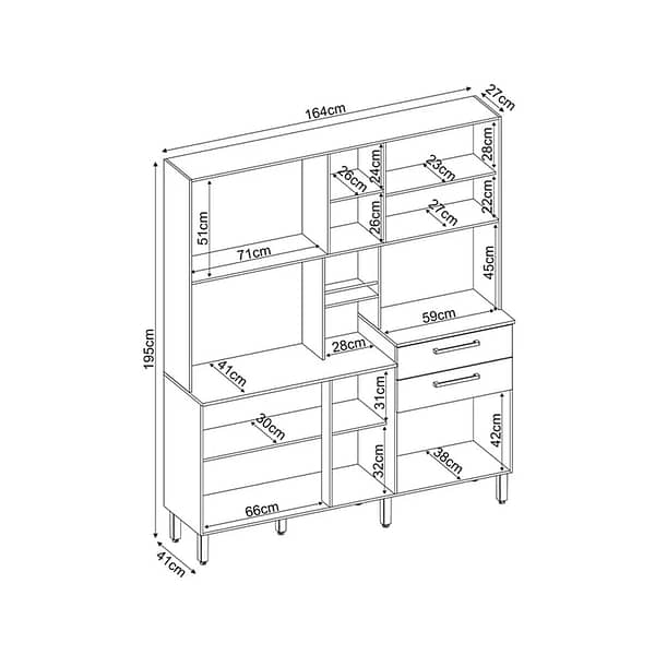 Mueble De Cocina Kit Completo 7 Puertas Cajones Amoblamiento - Imagen 3