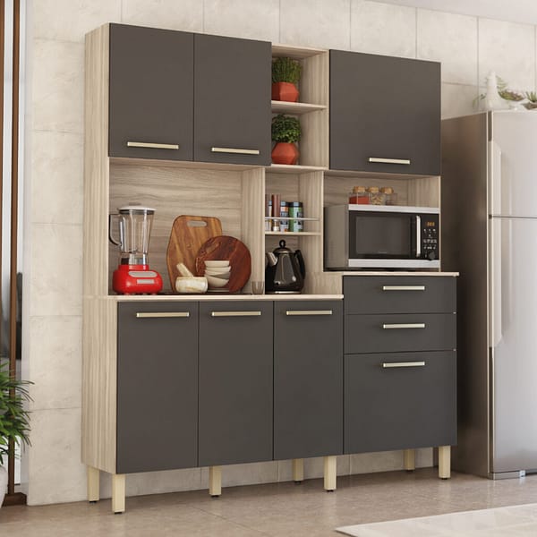 Mueble De Cocina Kit Completo 7 Puertas Cajones Amoblamiento - Imagen 4
