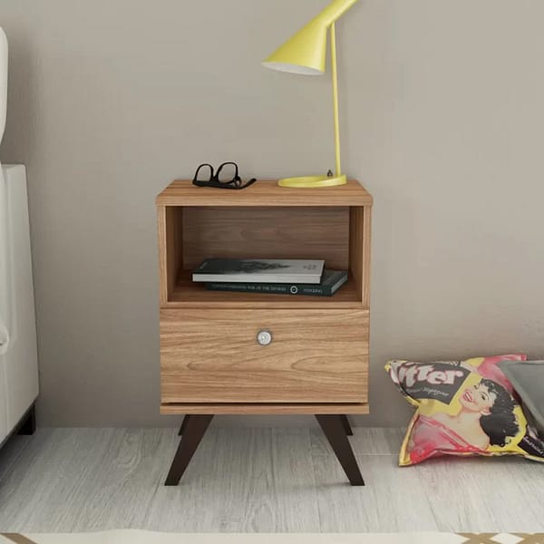 Mesa De Luz Linea Retro Living Dormitorio 1 Cajon Miel - Imagen 2