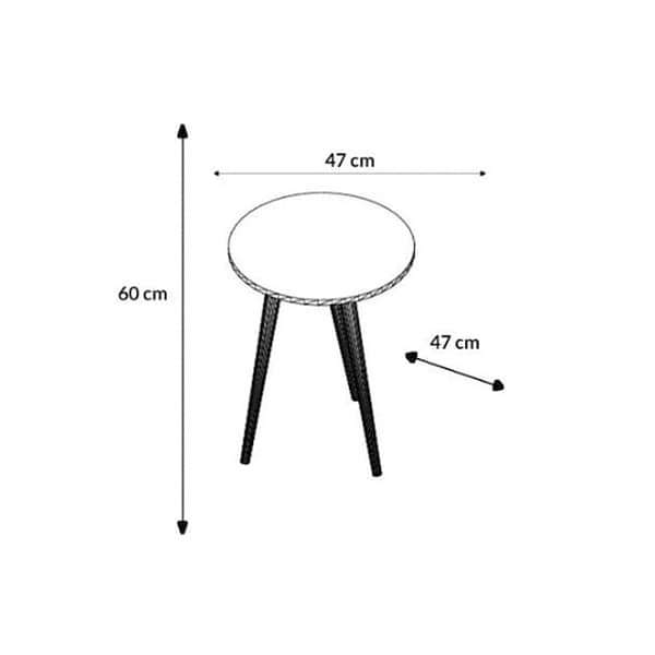 Mesa De Living Lateral Redonda Patas Altas 100% Mdp - Imagen 2