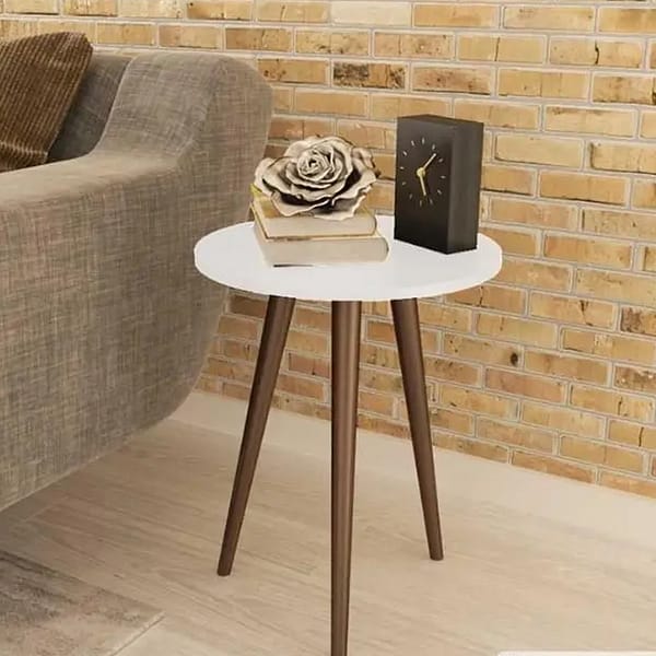 Mesa De Living Lateral Redonda Patas Altas 100% Mdp - Imagen 3