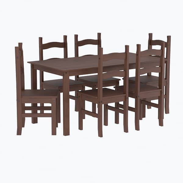 Juego Comedor Mesa 6 Sillas Linea Mexicana Madera