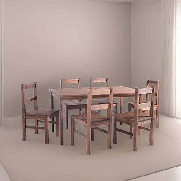 Juego Comedor Mesa 6 Sillas Linea Mexicana Madera - Imagen 2