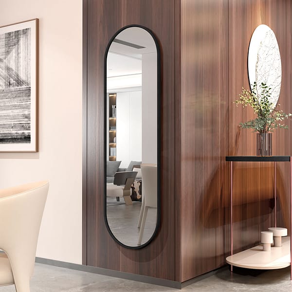 Espejo Decorativo Ovalado Living Castaño Alamada - Imagen 3