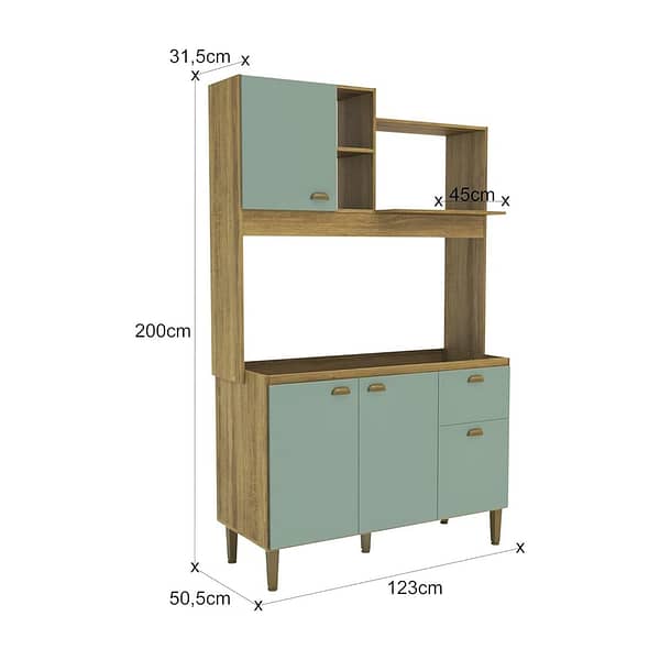 Kit De Cocina Azaleia 3 Puertas 2 Cajones Con Patas Mdp - Imagen 4