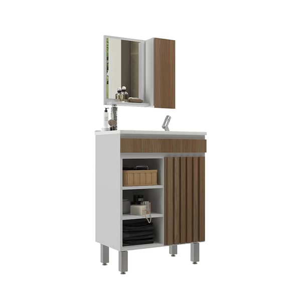 Mueble De Baño 3 Estantes 2 Puertas