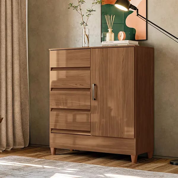 Comoda Cajonera Dormitorio 4 Cajones 1 Puerta - Imagen 5