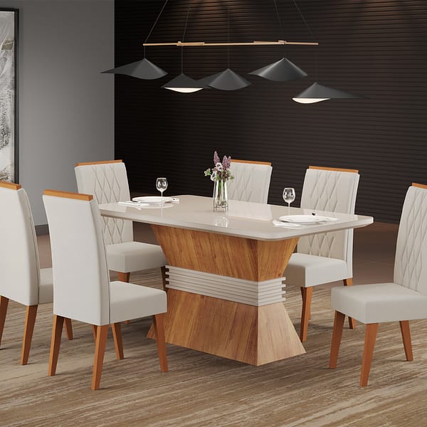 Juego Comedor Mesa 6 Sillas Living Everest - Imagen 2