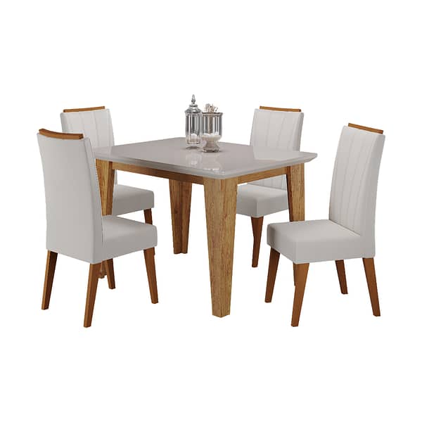Juego De Comedor 4 Sillas Tapizadas Florata