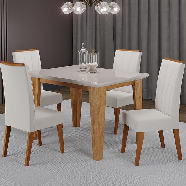 Juego De Comedor 4 Sillas Tapizadas Florata - Imagen 4
