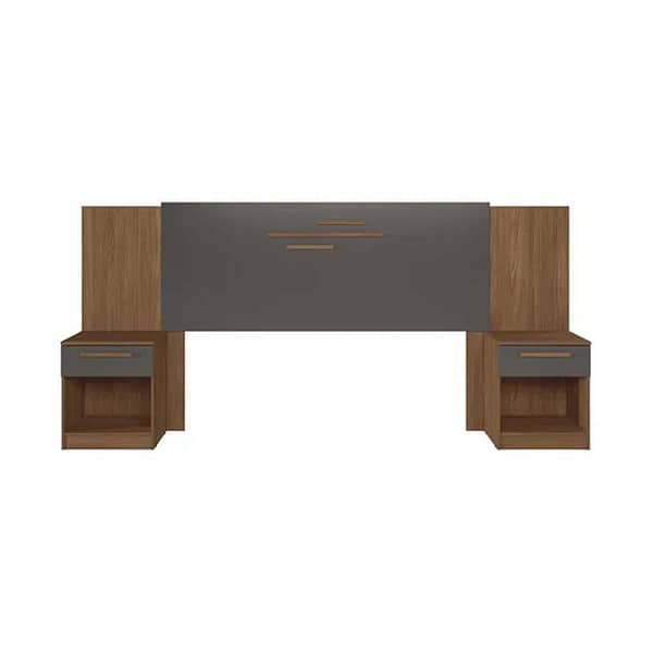 Respaldo Dormitorio 2 Plazas Queen Mesas De Luz 1 Cajon