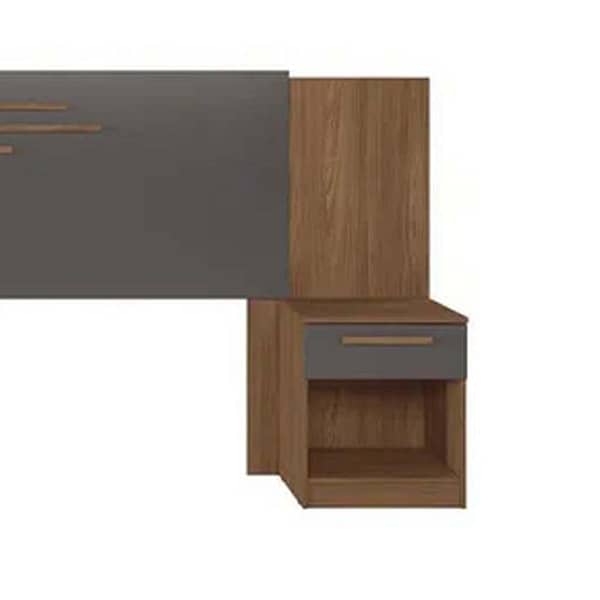 Respaldo Dormitorio 2 Plazas Queen Mesas De Luz 1 Cajon - Imagen 4
