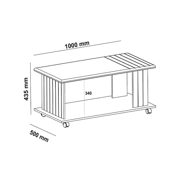 Mesa De Centro Moderna Con Ruedas 100% Mdp - Imagen 5