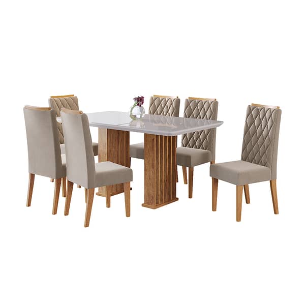 Juego De Comedor 6 Sillas Tapizadas Diseño Elegante