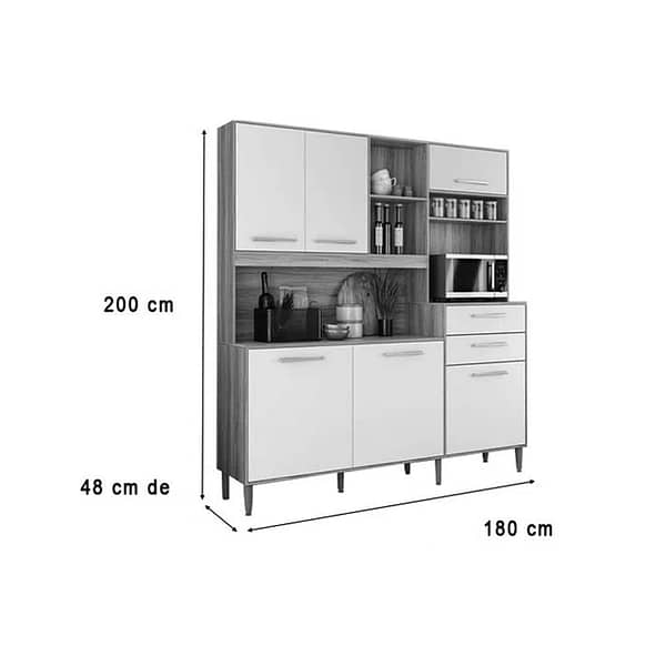 Mueble Cocina Bajo Mesada Aereos Kit Completo Yara - Imagen 5