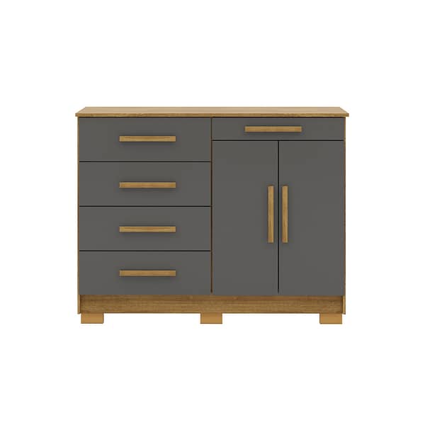 Comoda 5 Cajones 2 Puertas Moderna Con Estante 100% Mdp