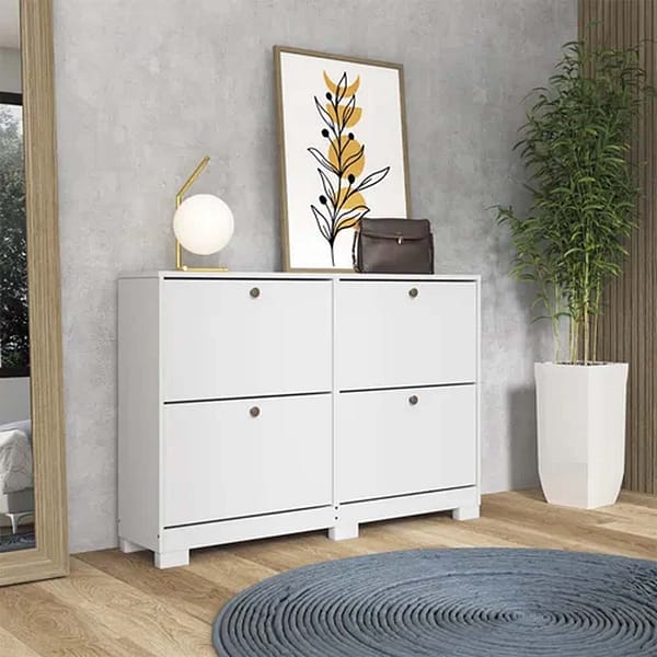 Comoda Zapatera Dormitorio 4 Puertas Con Patas - Imagen 2