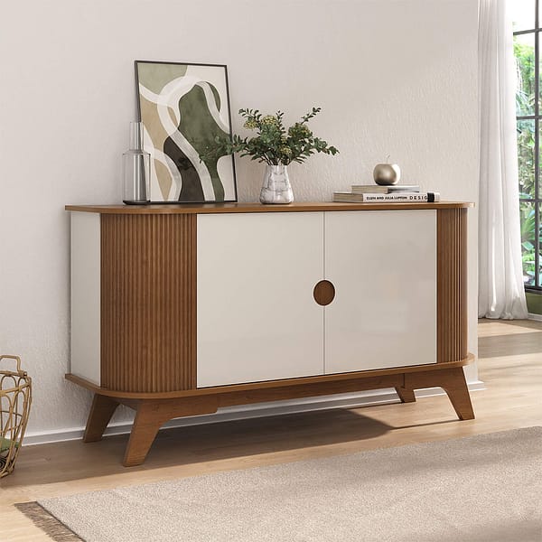 Aparador Buffet Retro 2 Puertas 2 Estantes Con Patas - Imagen 2