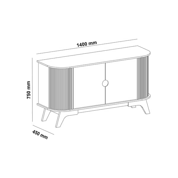 Aparador Buffet Retro 2 Puertas 2 Estantes Con Patas - Imagen 5