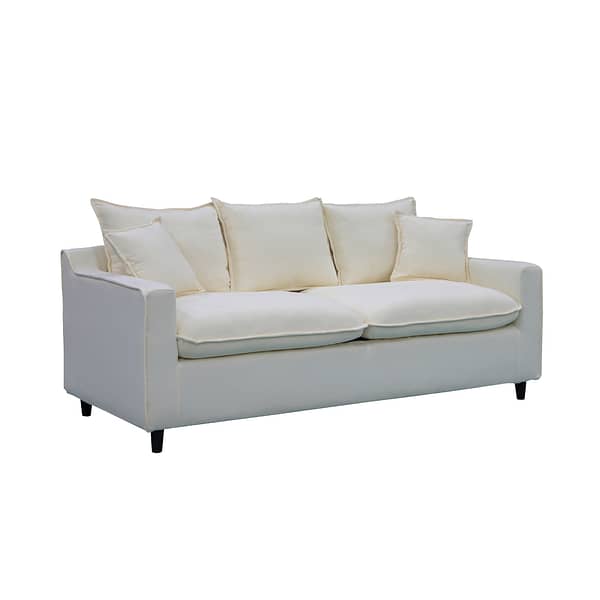 Sofa 3 Cuerpos Moderno Tapizado Tela Con Patas
