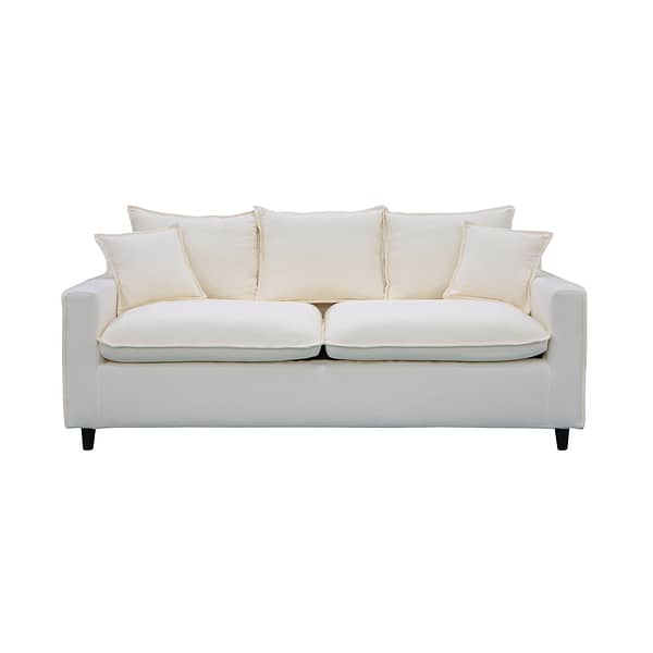 Sofa 3 Cuerpos Moderno Tapizado Tela Con Patas - Imagen 2