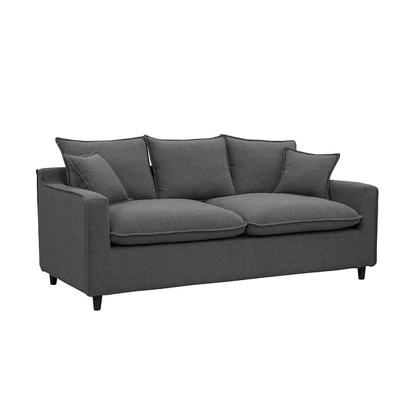 Sofa 3 Cuerpos Moderno Tapizado Tela Con Patas