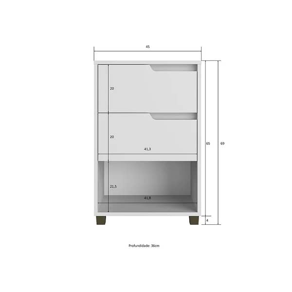Mesa De Luz 2 Cajones 1 Espacio Dormitorio 100% Mdf - Imagen 3